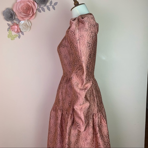 New! ULLA JOHNSON Jacquard Tiered Midi Dress - Picture 12 of 14